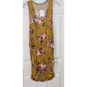 La Clef Floral Tank Dress Maternity‎ Sleeveless Casual Summer Dress XL NWT